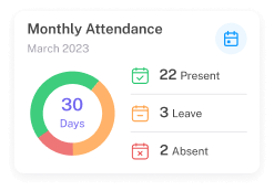 monthly attendance card